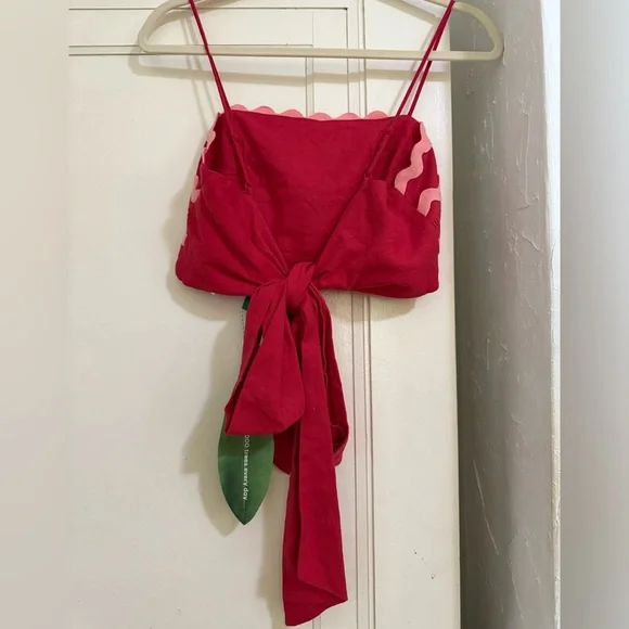 Farm Rio Red and Pink Zigzag Crop Camisole - Picture 2 of 2